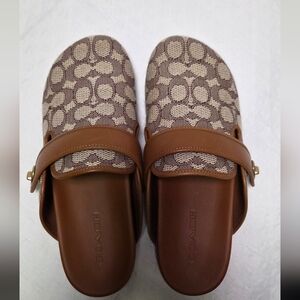 NWOT Coach Brown and Cream Slip-On Shoes